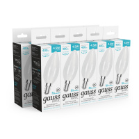 Лампа Gauss Basic Filament Свеча 4,5W 400lm 4100К Е14 milky LED 1/10/50