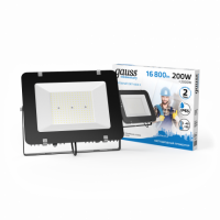 Прожектор Gauss Elementary 200W 16800lm 6500К 175-265V IP65 черный LED 1/2