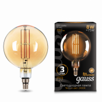 Лампа Gauss Filament G200 8W 780lm 2400К Е27 golden LED 1/6 Лампа Gauss Filament G200 8W 780lm 2400К Е27 golden LED 1/6