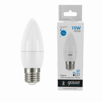 Лампа Gauss Elementary Свеча 10W 750lm 6500K E27 LED 1/10/100