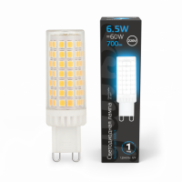 Лампа Gauss G9 AC185-265V 6,5W 700lm 6500K керамика LED 1/10/200