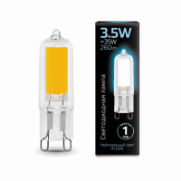 Лампа Gauss G9 AC220-240V 3.5W 260lm 4100K стекло LED 1/10/200