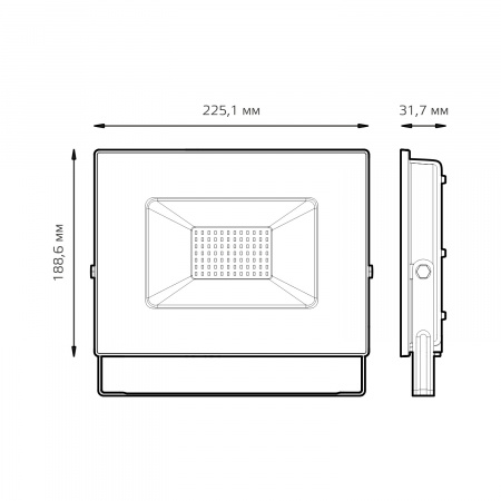 Прожектор Gauss BASIC 70W 6300lm 6500K 200-240V IP65 графитовый LED 1/10