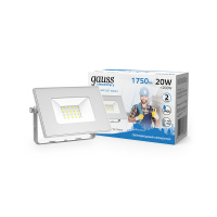 Прожектор Gauss Elementary 20W 1750lm 6500K 200-240V IP65 белый LED 1/20 Прожектор Gauss Elementary 20W 1750lm 6500K 200-240V IP65 белый LED 1/20