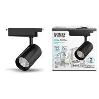 Светильник трековый Gauss цилиндр 42W 3650lm 4000K 180-240V IP20 90*240мм черный угол 24º LED 1/20