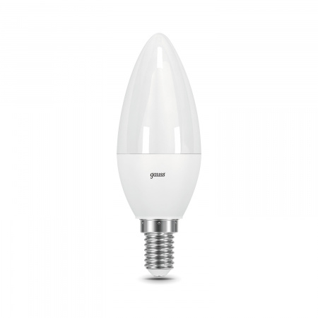 Лампа Gauss Свеча 7W 590lm 6500К E14 диммируемая LED 1/10/100