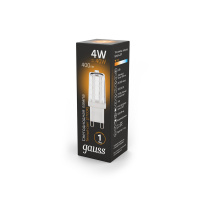 Лампа Gauss G9 AC185-265V 4W 400lm 2700K керамика LED 1/10/200