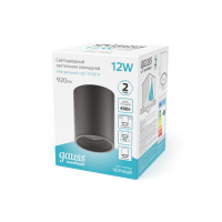 Светильник Gauss Overhead накл цил 12W 920lm 4100K 170-240V IP20 79*100мм черный LED 1/30