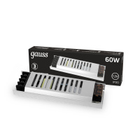 Блок питания Gauss 60W 12V IP20 ультратонкий 1/72