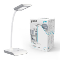 Светильник настольный Gauss модель GTL101 8W 550lm 4000K 220-240V белый с серым LED 1/20