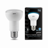 Лампа Gauss R63 9W 700lm 4100K E27 LED 1/10/50