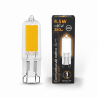 Лампа Gauss G9 AC220-240V 4.5W 380lm 3000K стекло LED 1/10/200