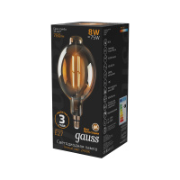 Лампа Gauss Filament BT180 8W 780lm 2400К Е27 golden straight LED 1/6 Лампа Gauss Filament BT180 8W 780lm 2400К Е27 golden straight LED 1/6