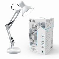 Светильник настольный Gauss модель GTL002 60W 220-240V E27 белый струбцина и основание 1/12