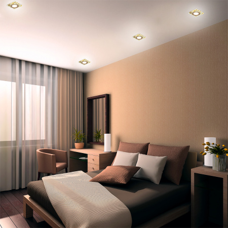 Светильник Gauss Backlight BL074 Квадрат. Золотой узор/Золото, Gu5.3, LED 2700K 1/40