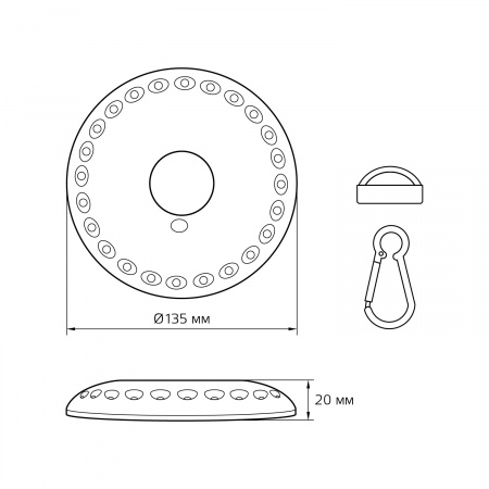 Фонарь кемпинговый Gauss модель GFL003 24LED 300lm 3xAA белый магнит и карабин LED 1/12/72