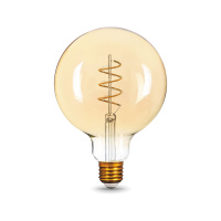 Лампа Gauss Filament G125 6W 360lm 2400К Е27 golden flexible LED 1/20