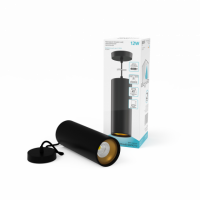 Светильник Gauss Overhead подвесной цилиндр 12W 920lm 4100K 170-240V IP20 79*200мм черный золото LED